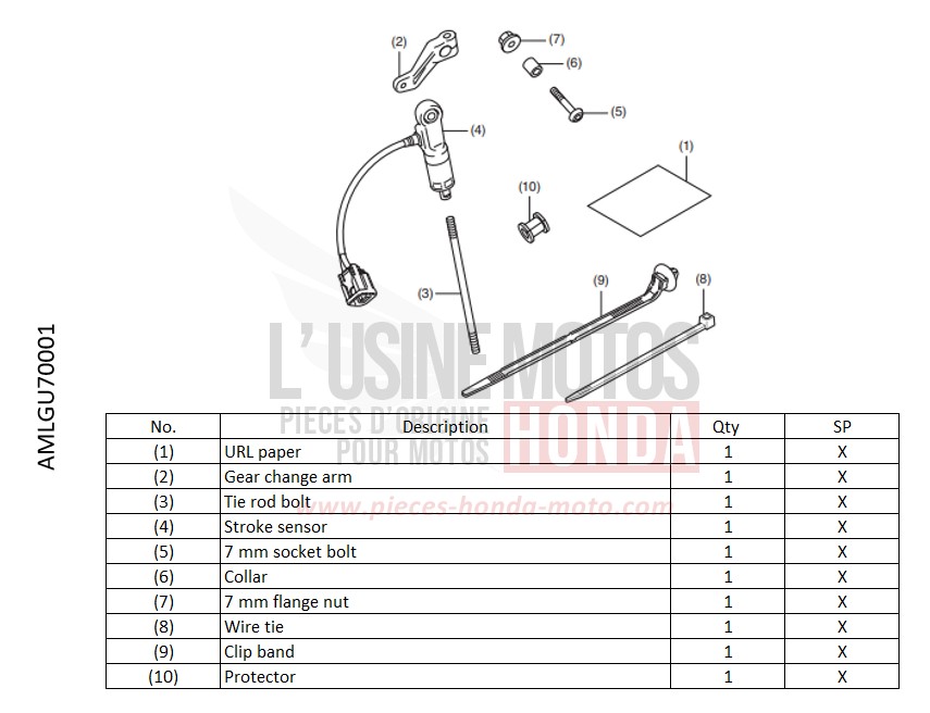 KIT,QUICK SHIFTER de Africa Twin DCT GRAND PRIX RED (R380B) de 2022